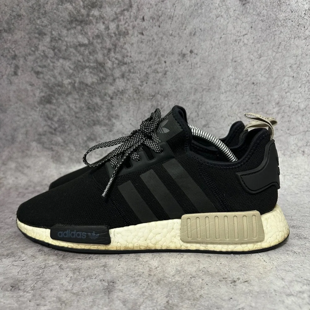 Adidas NMD R1 Sneakers Mens 10 Black Sand S76847 Boost Low Running Shoes